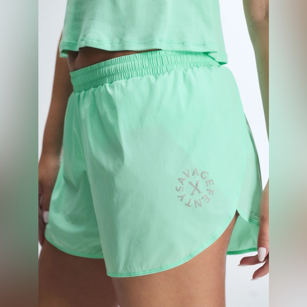 Savage x Fenty Lit Luster Air Flow Running Short in Ocean Green Size M